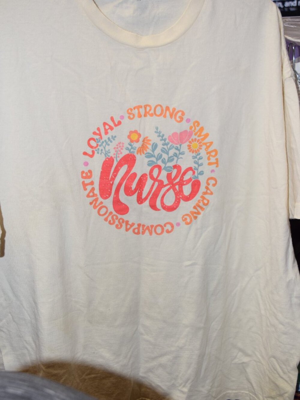 American Apparel Nurse Tee, Pale Yellow, SS, Size 3XL